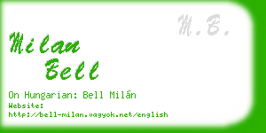 milan bell business card